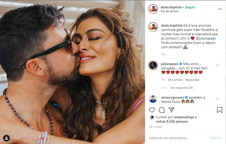 Juliana Paes ganha linda declaração de aniversário do marido