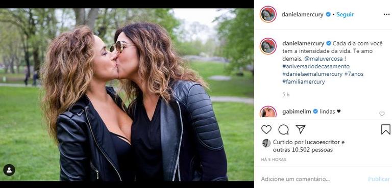 Daniela Mercury celebra 7 anos de união com Malu Verçosa