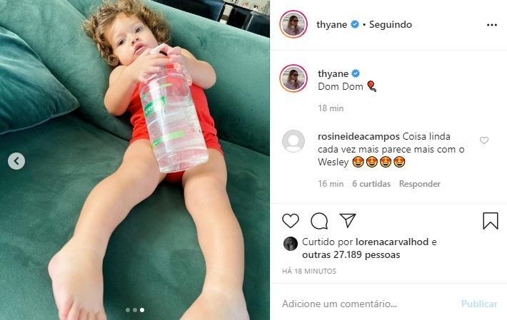 Thyane Dantas curte o dia com o filho caçula, Dom