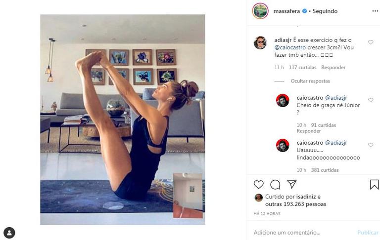 Caio Castro responde comentário sobre ele em foto de Grazi Massafera