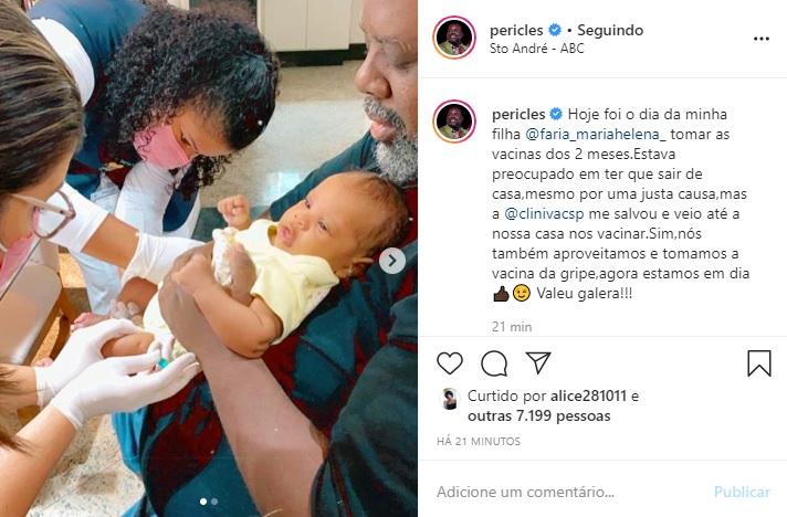 Filha de Péricles completa 2 meses e encanta nas redes 