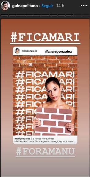 Guilherme faz campanha para Mari ficar