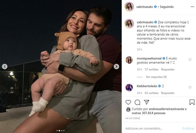 Sabrina Sato relembra cliques e comemora 1 ano e 4 meses de Zoe