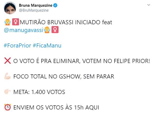 BBB20: Marquezine faz mutirão para ajudar Manu Gavassi