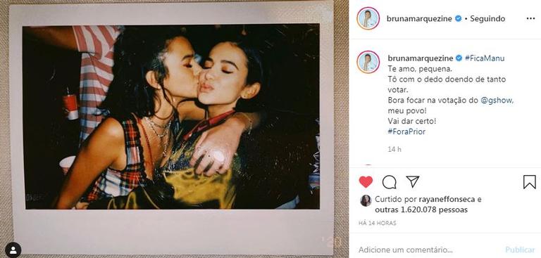 Bruna Marquezine posta clique em apoio a Manu Gavassi