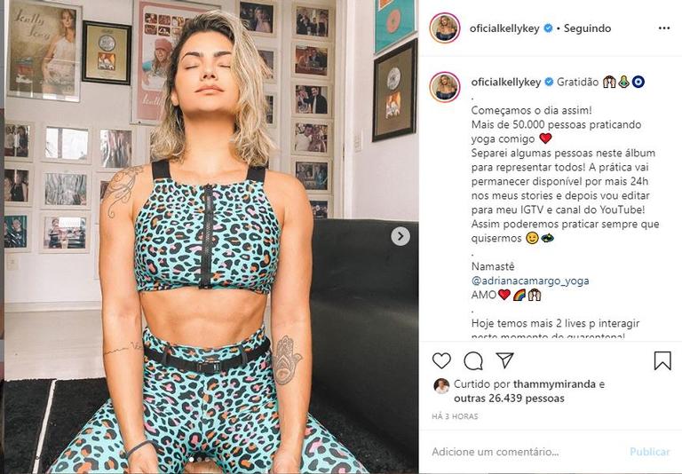 Kelly Key agradece fãs por praticarem yoga juntos 