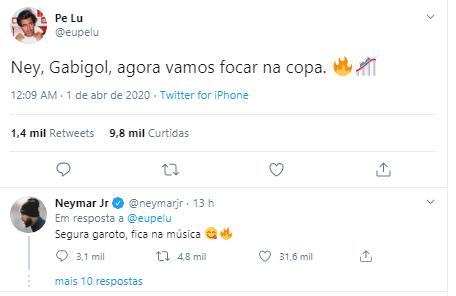 Neymar Jr. e Pe Lu discutem na web