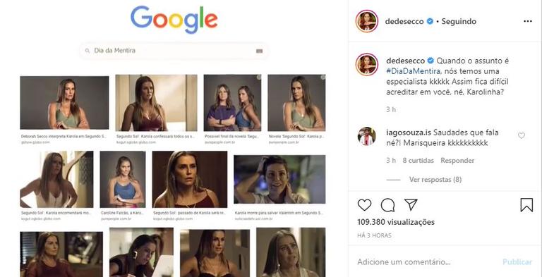 No Dia da Mentira, Deborah Secco relembra personagem