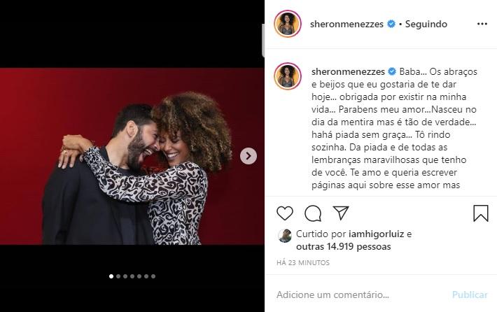 Sheron Menezzes parabeniza Armando Babaioff nas redes