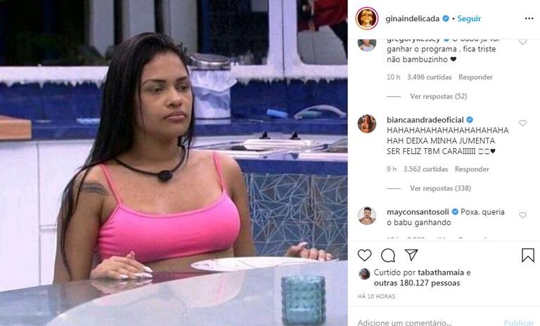 Bianca Andrade brinca sobre vitória de Flayslane na prova do líder