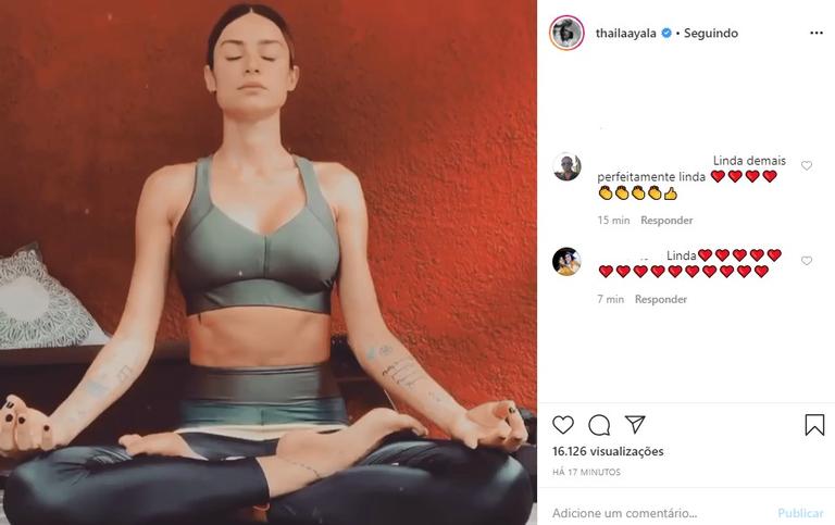 Thaila Ayala meditando