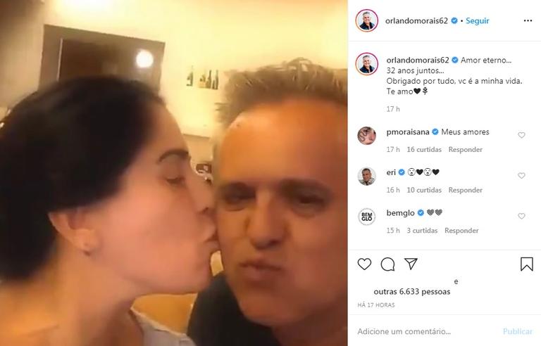 Gloria Pires celebra 32 anos de união com Orlando Morais