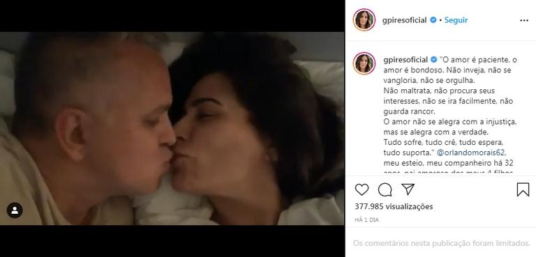 Gloria Pires celebra 32 anos de união com Orlando Morais