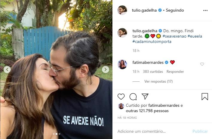 Túlio Gadelha e Fátima Bernardes aparecem em fotos fofas