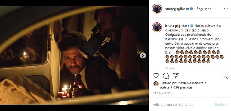 Bruno Gagliasso faz homenagem para produtores audiovisuais