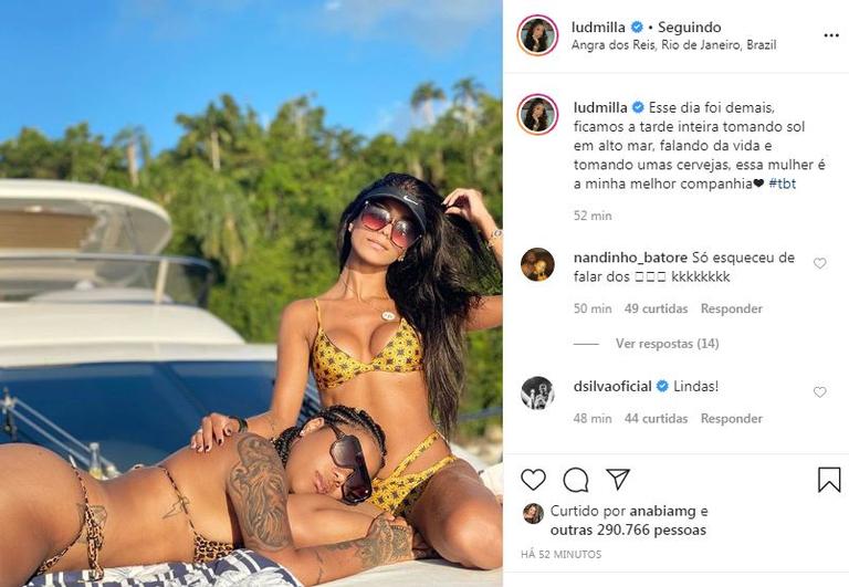 Ludmilla relembra viagem para Angra dos Reis com Brunna Gonçalves