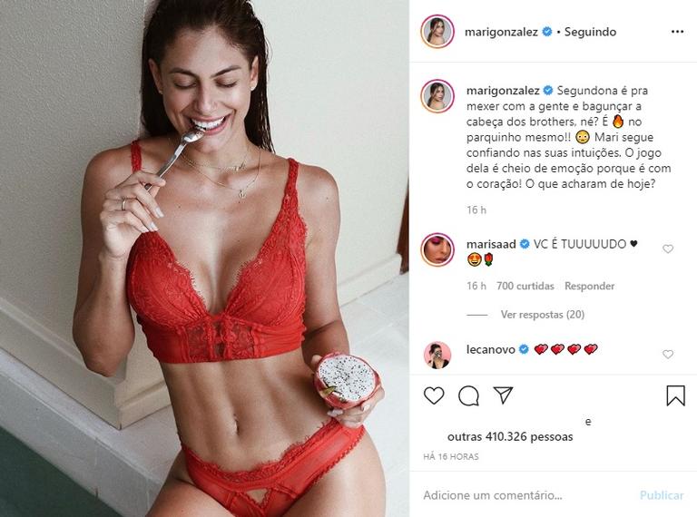 Mari do BBB 20 exibe corpo escultural só de lingerie