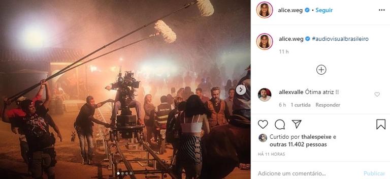 Alice Wegmann relembra momentos em sets