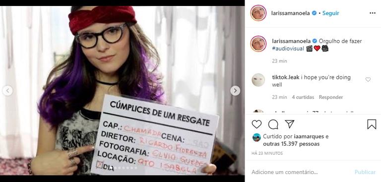 Larissa Manoela relembra personagem Isabela em Cúmplices de Um Resgate