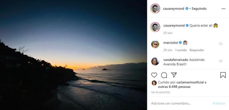 Cauã Reymond revela saudades de ir à praia