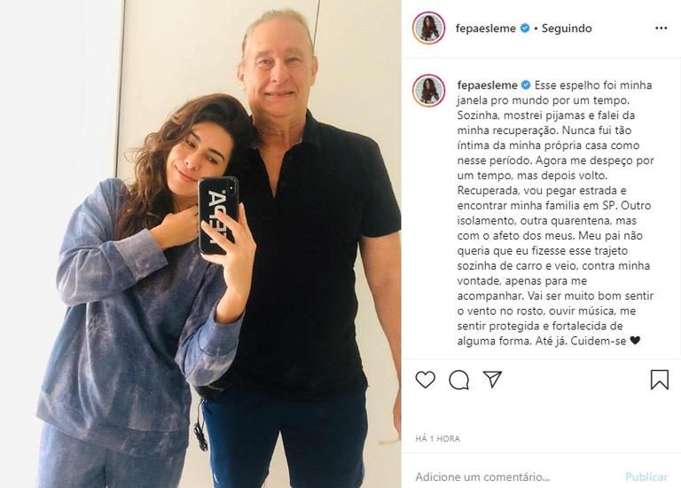 Fernanda Paes Leme com o pai