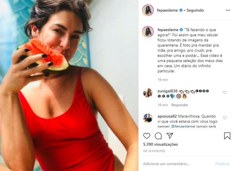 Fernanda Paes Leme mostra fotos que fez durante a quarentena