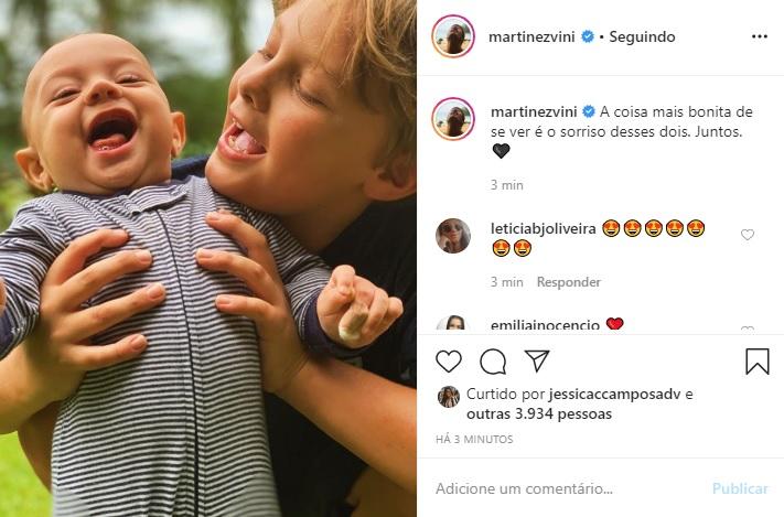 Vinicius Martinez flagra Davi Lucca e Valentin rindo juntos