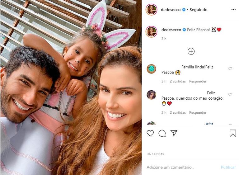 Deborah Secco e família na Páscoa