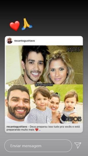 Andressa Suita mostra antes e depois com Gusttavo Lima