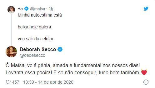 Maisa desabafa nas redes sociais sobre baixa autoestima