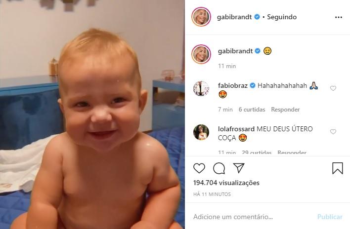 Gabi Brandt posta vídeo de Davi fazendo graça e encanta