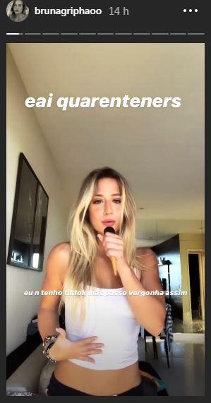 Bruna Griphao compartilha vídeo rebolando e cantando