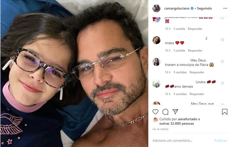 Luciano Camargo com a filha