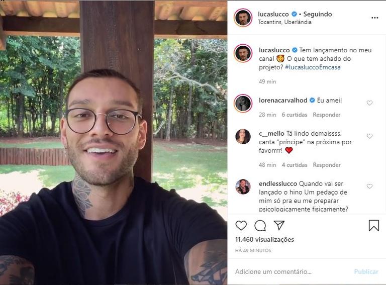 Lucas Lucco usou suas redes sociais para contar na novidade aos fãs 