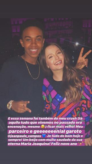 Larissa Manoela parabeniza Jean Paulo Campos pelos seus 17 anos