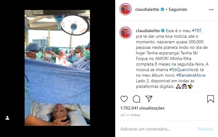 Claudia Leitte publica vídeo do parto de Bela e emociona