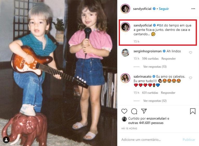 Fãs especulam live de Sandy e Junior após postagem enigmática