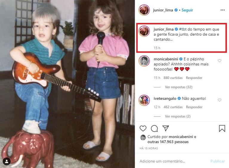 Fãs especulam live de Sandy e Junior após postagem enigmática