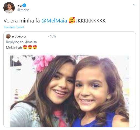 Nostálgica, Maisa Silva relembra clique com Mel Maia