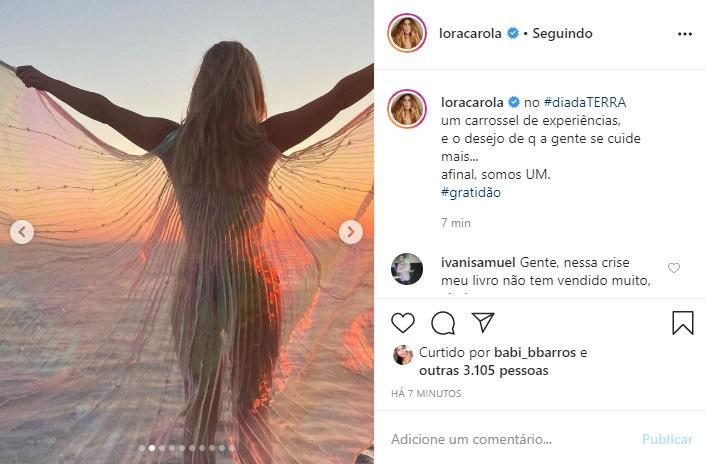 Carolina Dieckmann faz homenagem ao Dia da Terra