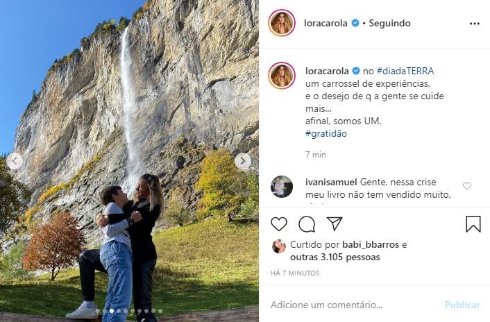 Carolina Dieckmann faz homenagem ao Dia da Terra