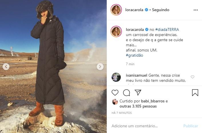 Carolina Dieckmann faz homenagem ao Dia da Terra