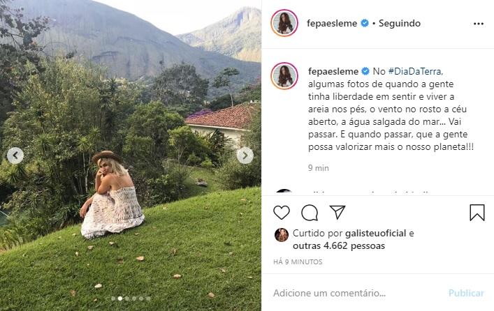 Fernanda Paes Leme faz homenagem ao Dia da Terra