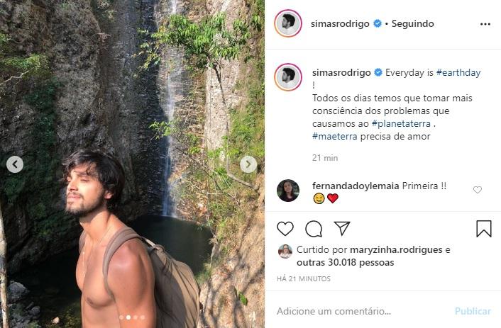 Rodrigo Simas faz homenagem ao Dia da Terra