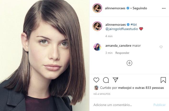 Alinne Moraes usa as redes para relembrar clique antigo