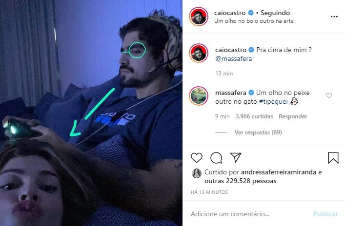 Caio Castro posta foto descontraída com Grazi Massafera 