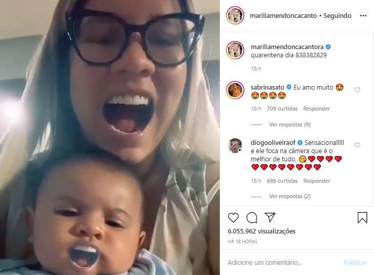 Marília Mendonça compartilha vídeo divertido com o filho