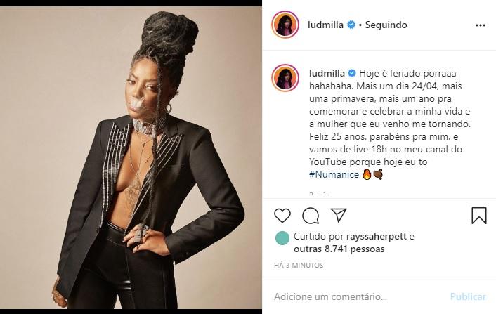 Ludmilla celebra seu aniversário de 25 anos