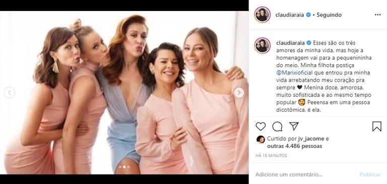 Claudia Raia se declara no aniversário de Mariana Ximenes