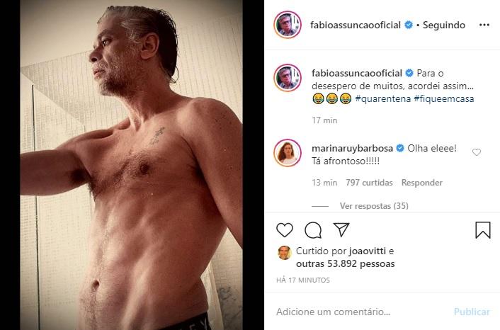 Fábio Assunção mostra resultado de dieta